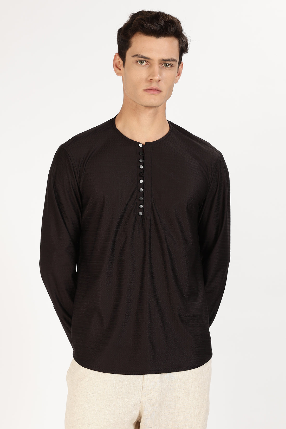 Minimalist Black Kurta