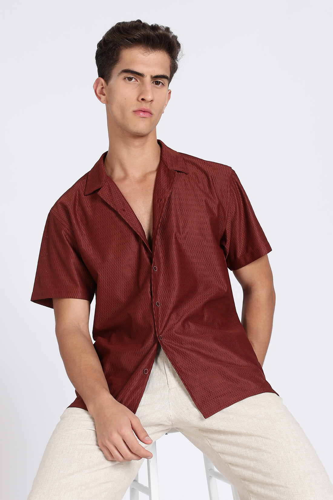 Brown Textured Shirt