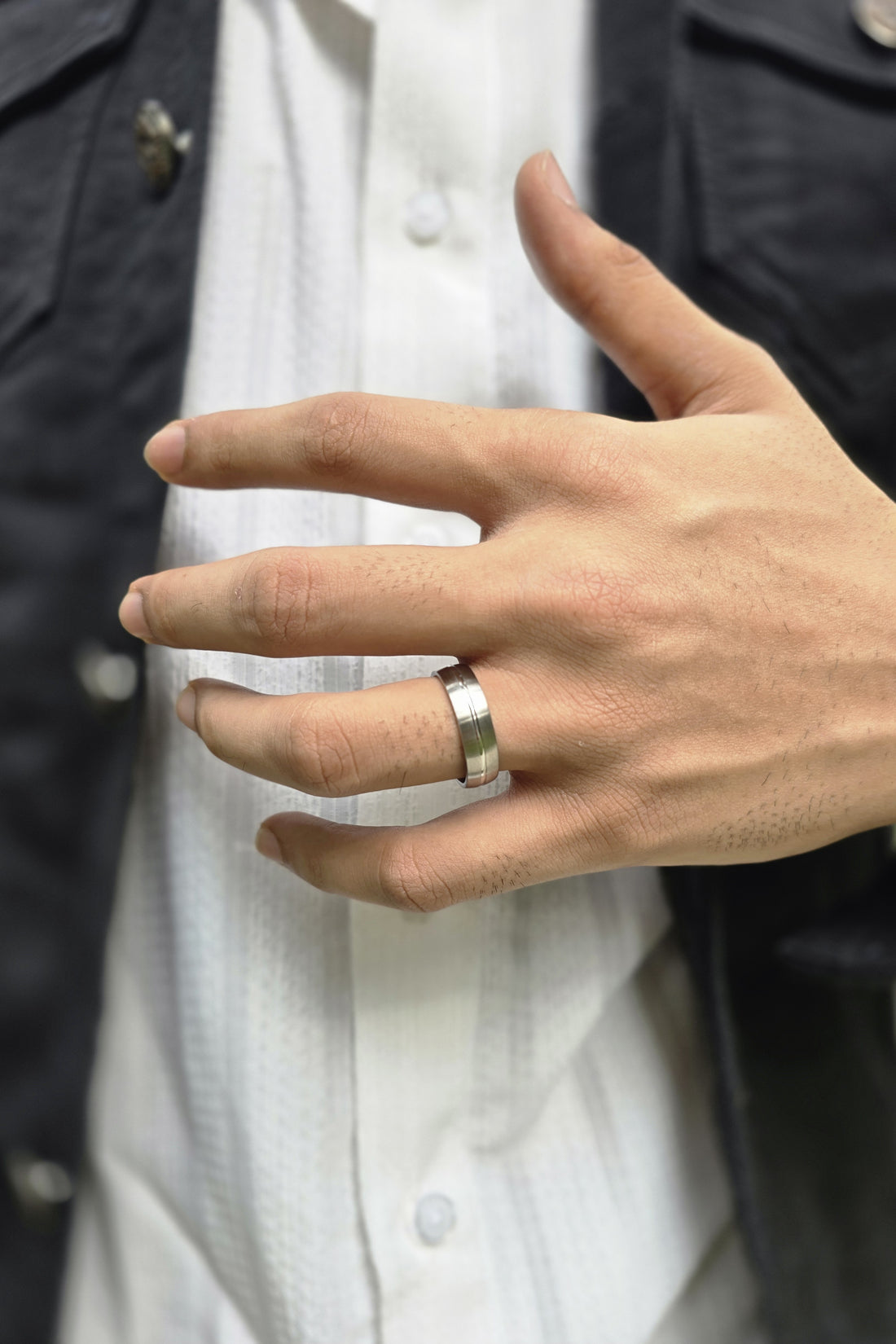 Horizon Grooved Antitarnish Ring