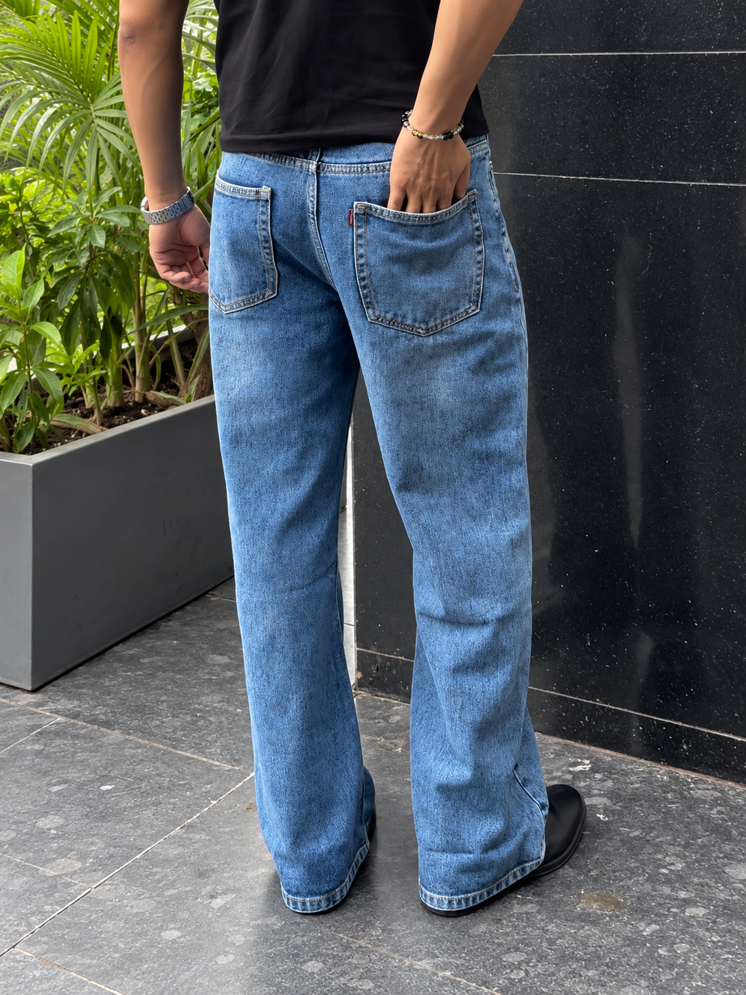 Vintage Blue Bootcut Fit Jeans