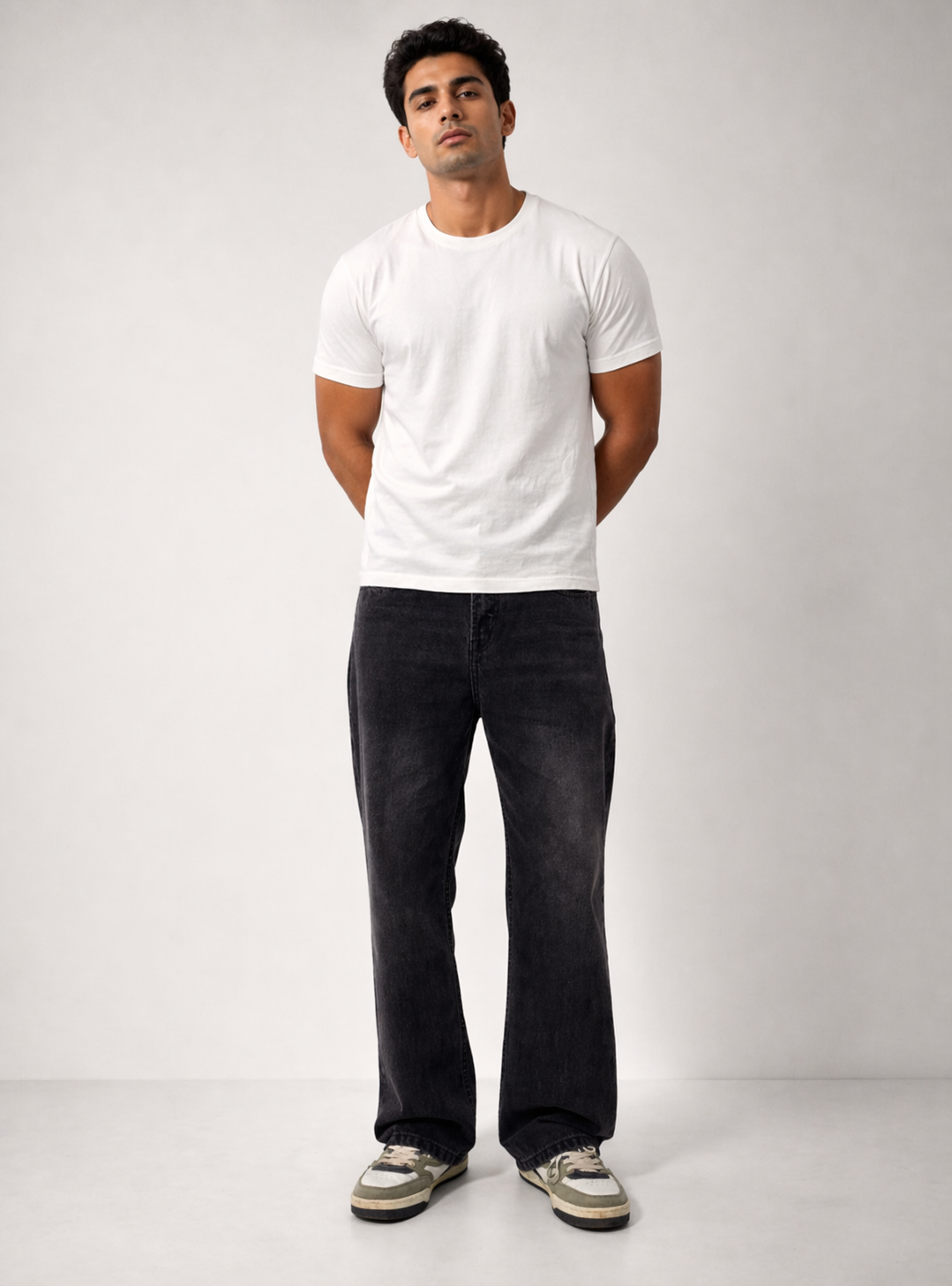 Charcoal Black Straight Fit Jeans